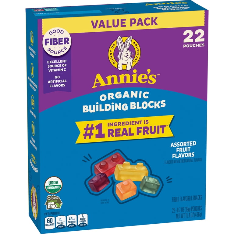 Annie's Organic Building Blocks Fruit Snacks, 22 Pouches, 15.4 oz
