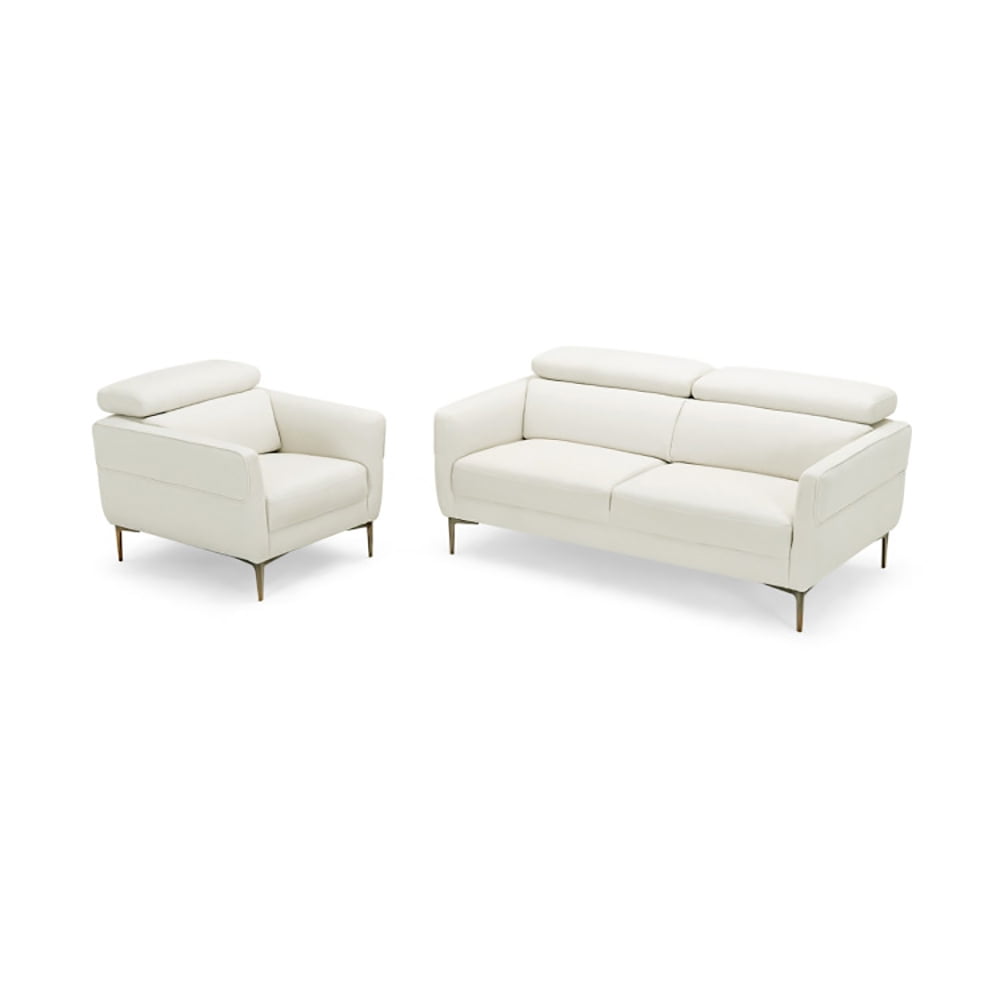 Finihen Sofa Set, Modern Sofa Couch, Modern Couched Sofa set with Adjustable Headrest, for Living Room, Bedroom, White