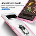 thumbnail image 5 of Designed for Google Pixel 6 Case, Military-Grade Drop Protection, Shockproof Phone Case Cover, Magnetic Car Mount Ring Kickstand Bumper Hard Case for Google Pixel 6,White + Pink, 5 of 8