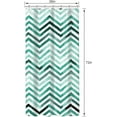 thumbnail image 3 of Cortina de ducha pequeña, color verde azulado y negro, estilo bohemio, con diseño de espiga, chevron, geométrico, de 91 x 183 cm, individual, estrecha, para caravana, de tela, para baño, poliéster,, 3 of 6