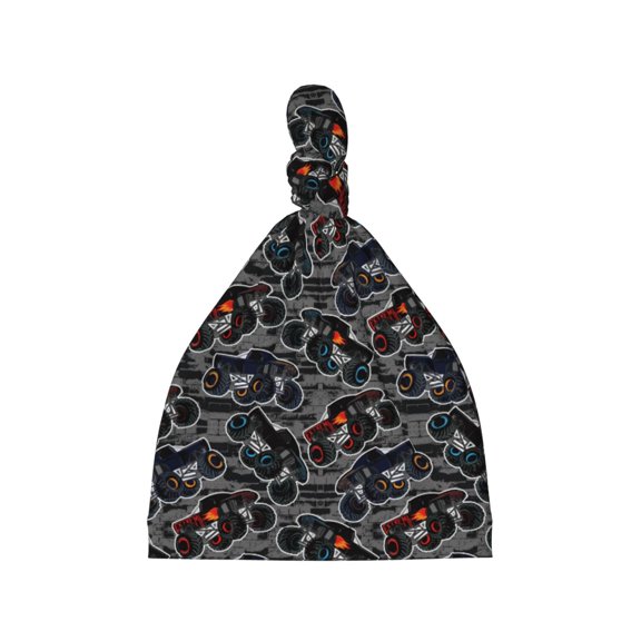 Sikiie Cool Off-Road Vehicle Baby Newborn Hats, Infant Knotted Baby Hat, Beanie Top Knot Caps for Baby Boys Girls