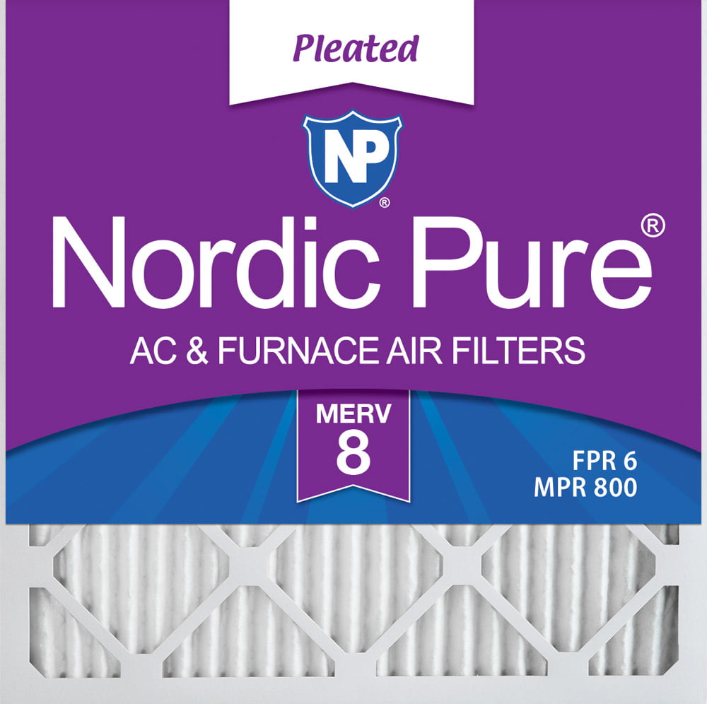 Nordic Pure 18x18x1 Exact MERV 8 Pleated AC Furnace Air Filters 3 Pack