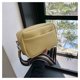 thumbnail image 1 of Bolsa de hombro de cuero, gran capacidad, compartimentos múltiples, mujer, pequeña bolsa cuadrada con correa ancha de PU amarillo, 1 of 3