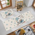 thumbnail image 6 of Kitchen Rugs and Mats Set of 2, Cute Dwarf in Coffee Cup Non-Slip Floor Doormat Comfort Area Runner Rug and Mat, Cartoon Gnomes Blue Snowflake Indoor Entrance Carpet Home Decor, 6 of 6