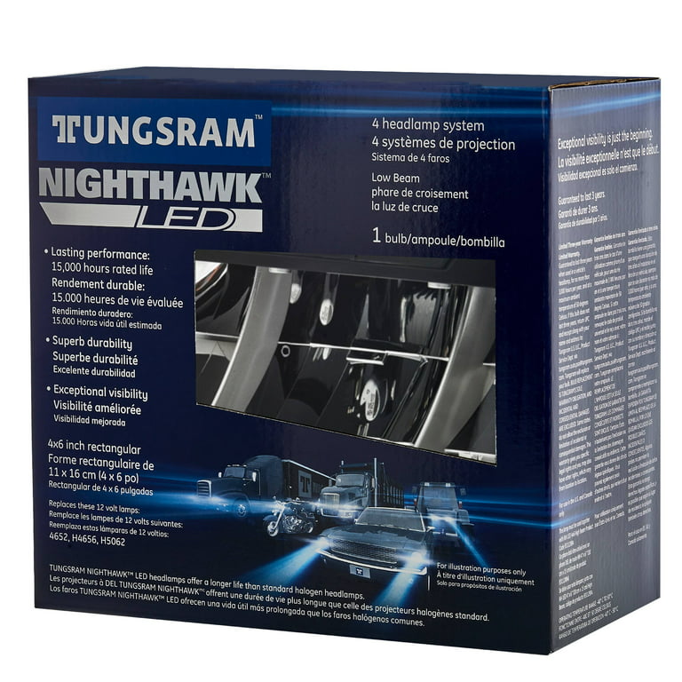 Tungsram Lighting Nighthawk LED 4x6 Inch Sealed Beam Headlight High Beam  93112883 