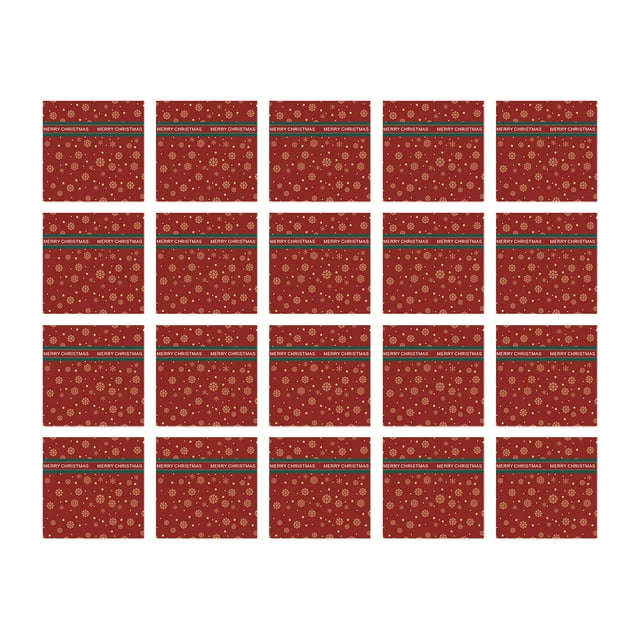 20 piezas de papel de regalo navideño, papel de regalo para ramos, papel de regalo impermeable Copo de nieve rojo