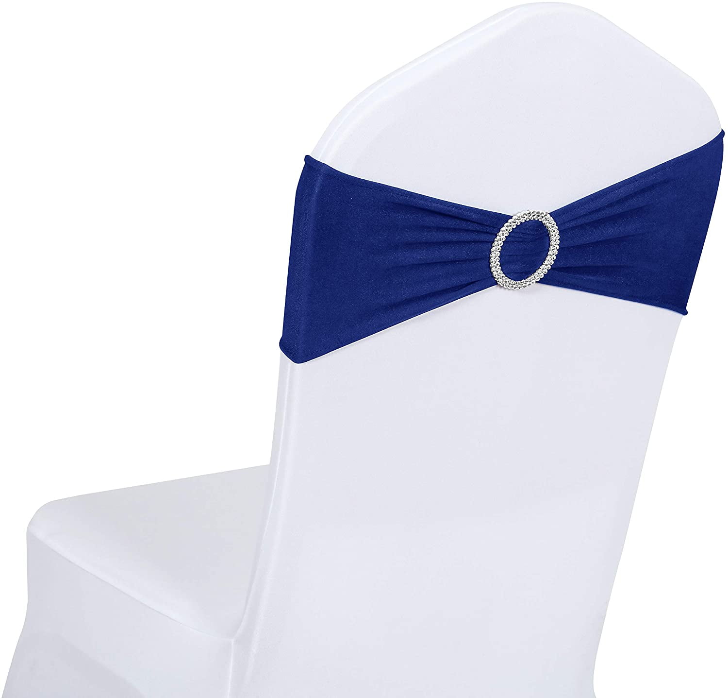 13 Sky Blue 50PCS Elastic Stretch Spandex Chair Sashes Bands Bows For Wedding Home Party Suppliers Decorations 
