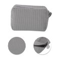 thumbnail image 4 of Unique Bargains 1 Pc Large Striped Pattern Makeup Bag for Travel Black Seersucker, 4 of 6