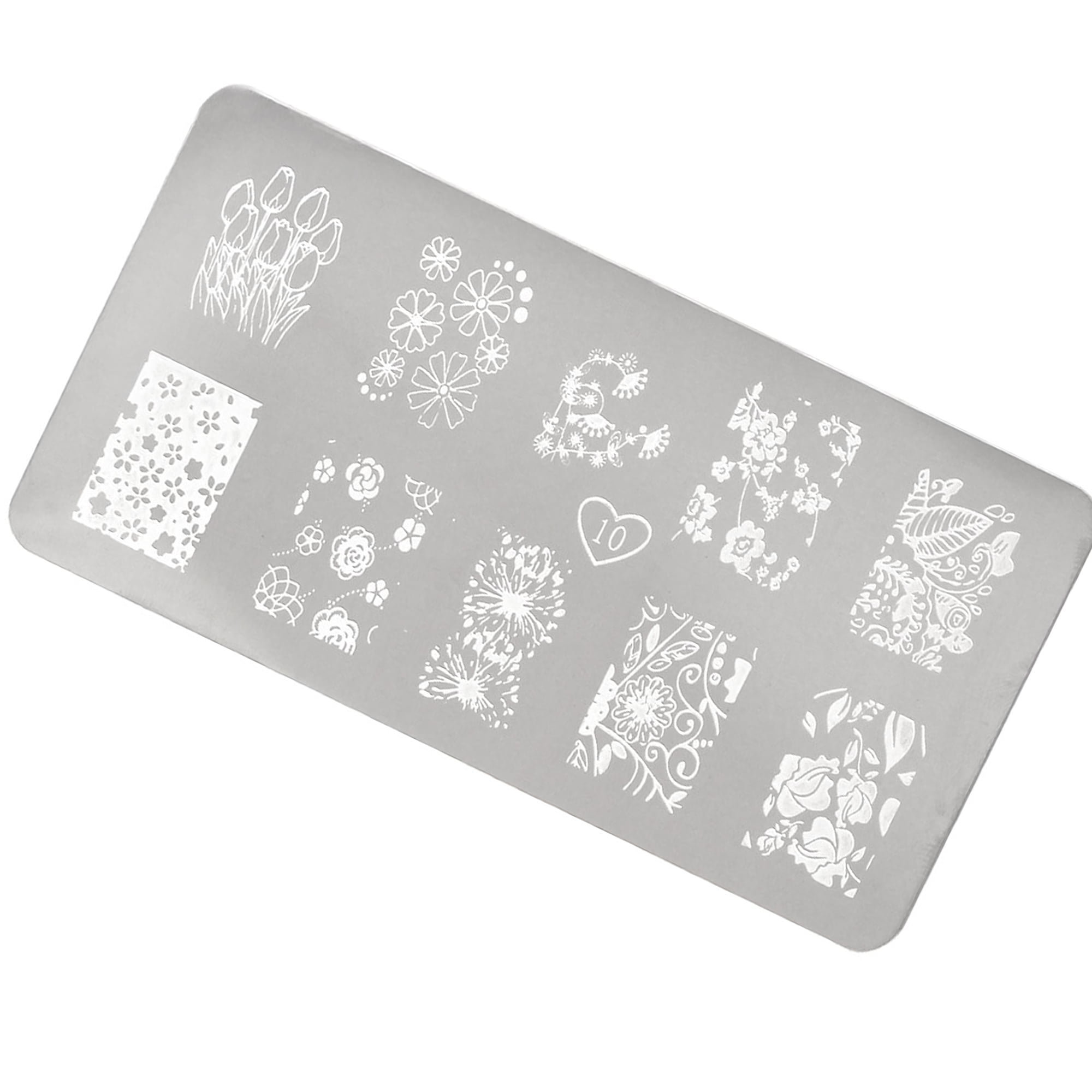 Unique Bargains Fingernails Flower Printed Stencil Template Painted Plate Nails Tool