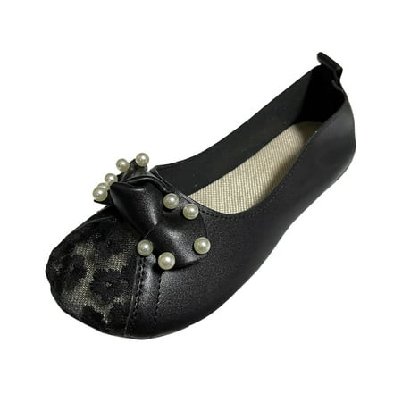 

Casual Shoes for Women Pearl Flower Women Casual Shoes Breathable Hollow Mesh Round Toe Flat Shoes Women Casual Shoes Pu Black 39