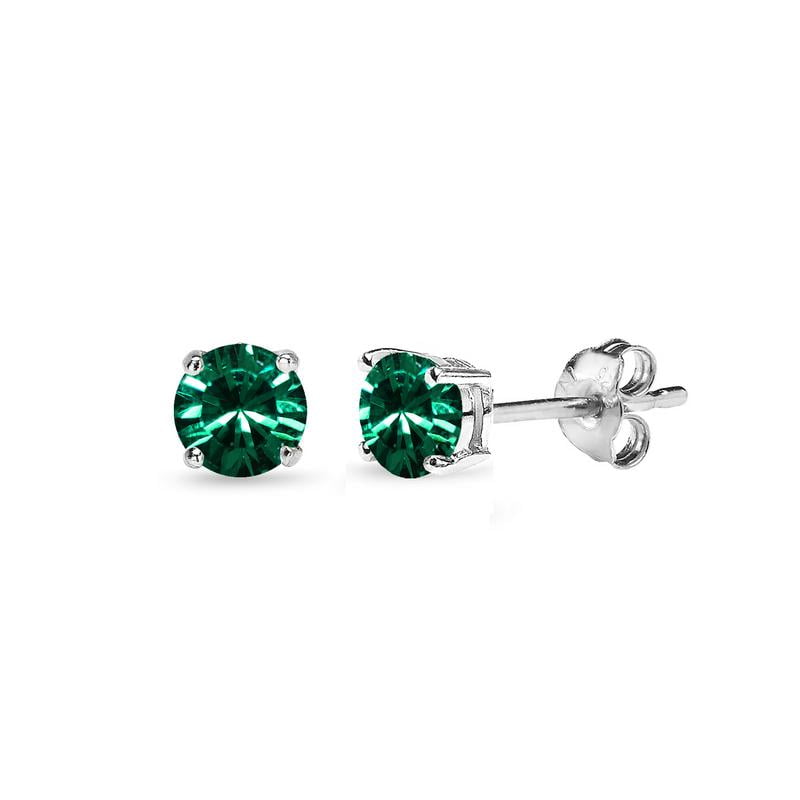 Details about   Earrings Dangle Vintage art deco green cushion cut 14k white gold over fine gift 