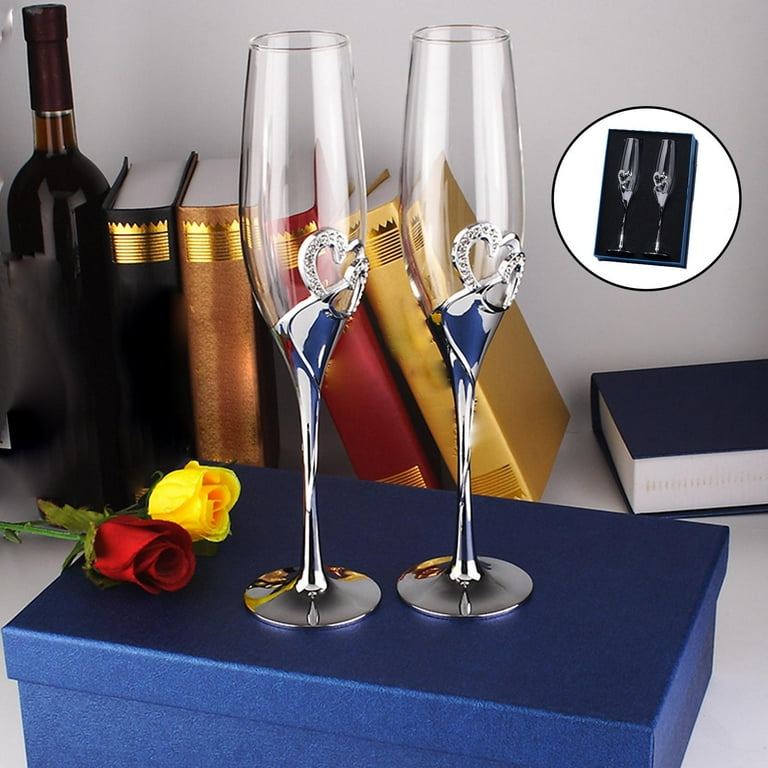 Champagne Flutes (Set Of 2)，Tall, Long Stem, Elegant and Delicate