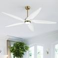 thumbnail image 6 of LEDET 64 in. Gold and White Indoor 5-Solid Wood Blades LED Ceiling Fan with Remote, 6 of 8