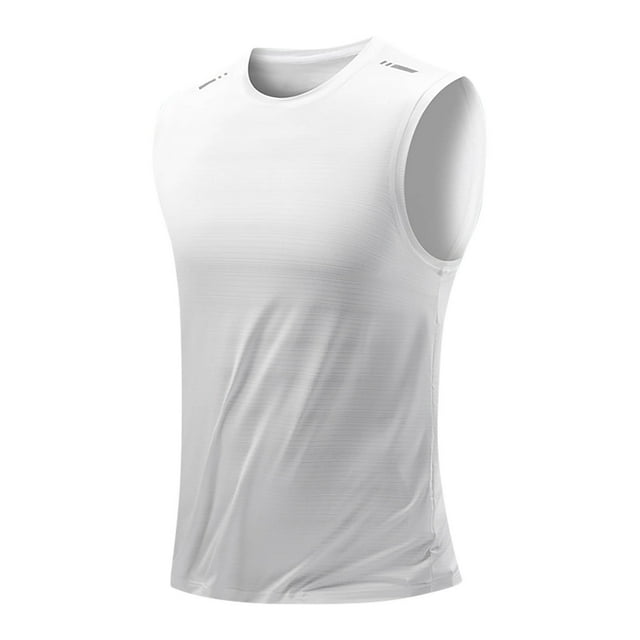 aidice Plus Size Tank Tops for Men Crewneck Sleeveless T Shirts Slim Fitting Stretch Quick Drying Workout Athletic Tees