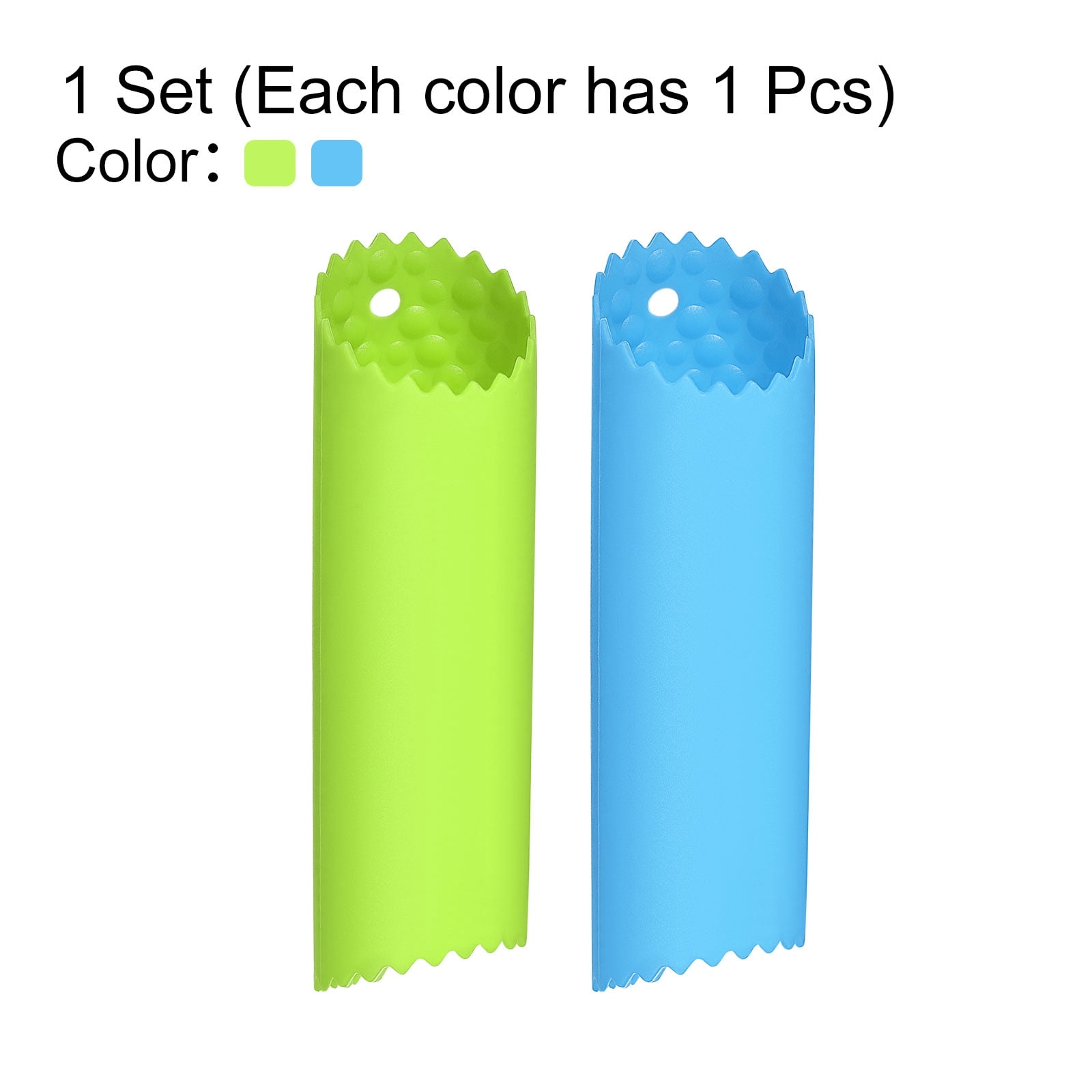 Unique Bargains Garlic Peeler Skin Remover Roller Keeper Blue/Green