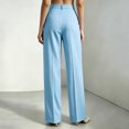 thumbnail image 4 of Dress Pants Women High Waisted Wide Leg Casual Stripe Trousers Breathable Stretch Business Dressy Office Pinstripe Slacks XL, 4 of 9