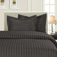 thumbnail image 1 of 3-Piece Striped Duvet Cover Set, 1500 Thread Count, Button Closure - Cooling, Breathable Material- Wrinkle, Fade, Stain Resistant, Full/Queen, Gray, 1 of 1