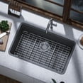 thumbnail image 3 of Sink Bottom Grid, Stainless Steel Sink Protector 27-9/16" x 14-9/16" with Rear Drain Hole, Sink Grate Sink Rack for Bottom of Kitchen Sink Bowl with Sink Hole Cover 1 pack, 3 of 10