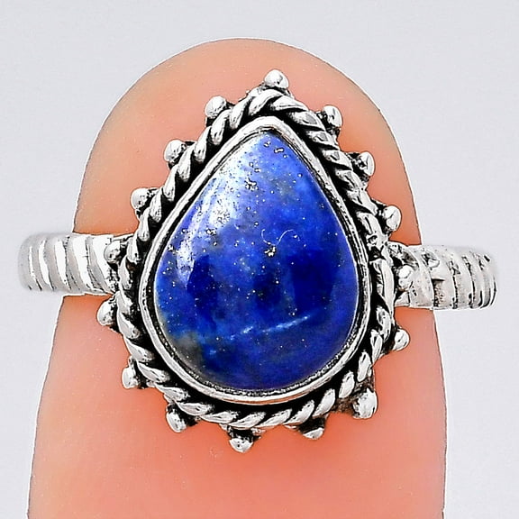 Natural Lapis - Afghanistan 925 Sterling Silver Ring s.7.5 Jewelry R-1332 SDR246345