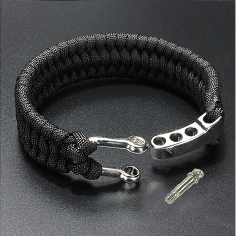Mens Womens 3mm Double Leather & Rope Cord Shackle Bracelet Choice of 4 Designs 