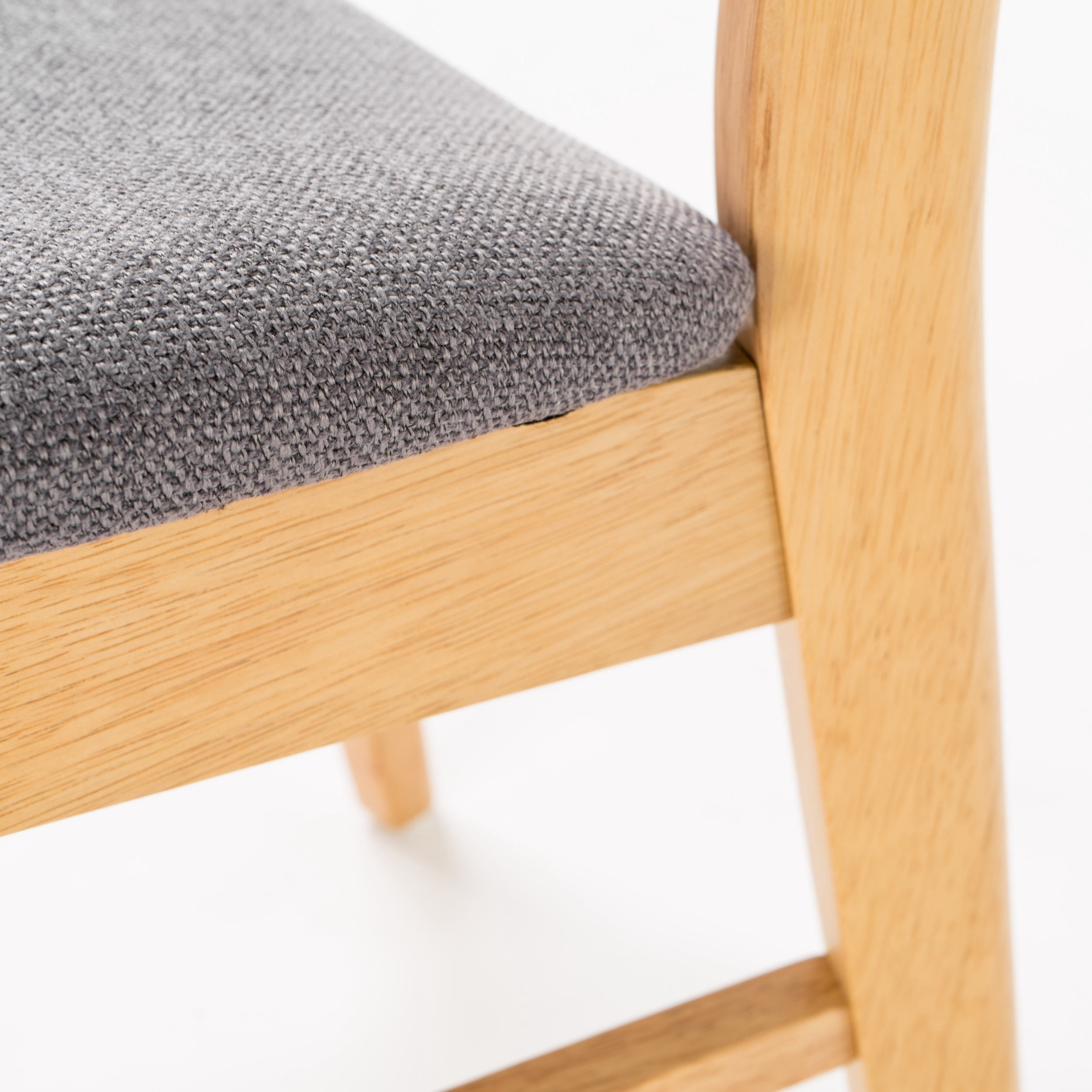 GDF Studio Isador Mid Century Modern Fabric Upholstered Wood Dining Chairs, Set of 2, Dark Gray and Natural Oak