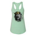 thumbnail image 2 of Wild Bobby, King Lion with Gold Crown Art, Animal Lover, Women Racerback Tank Top, Mint, X-Large, 2 of 4