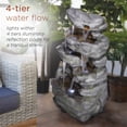 thumbnail image 5 of Alpine Corporation 39-inch Cascading Stone Wall Fountain with Cool White LED Lights, 5 of 10
