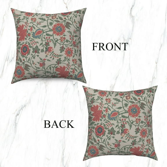 Boho Mandala Linen Throw Pillow Covers,Set of 2 16x16 Inch,Green Leaves Cushion Cases for Home Decor Sofa Couch Living Room Car