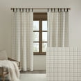 thumbnail image 3 of Madison Park Anaheim Plaid Faux Leather Tab Top Curtain Panel with Fleece Lining in Natural, 50"x84", 3 of 7