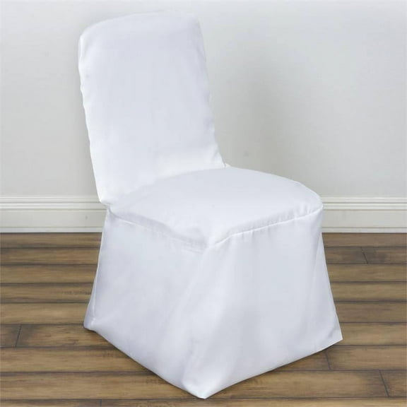 BalsaCircle White Polyester Banquet Chair Cover Slipcovers for Wedding Party