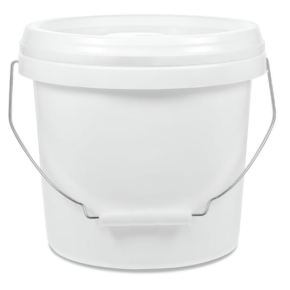 ACDANC White Paint Bucket with Lid & Handle - 1 Gallon Capacity