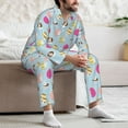 thumbnail image 7 of Honeii Happy Easter Pattern Mens Pajamas Set,2pcs Men's Lounge Long Sleeve Sleep Shirt and Pajama Bottoms Sleepwear Set,Mens Pjs Sets-XX-Large, 7 of 7