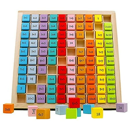 CICITOYWO Multiplication Table, Montessori Trays Times Puzzles, Wooden ...