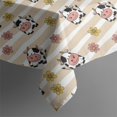 thumbnail image 5 of Beige Cow Flower Pattern Rectangle Tablecloth 60"x120",Waterproof Polyester Rectangle Table Cloth, Wipeable Spillproof Polyester Tablecloth for Dining, Camping, Indoor and Outdoor, 5 of 6