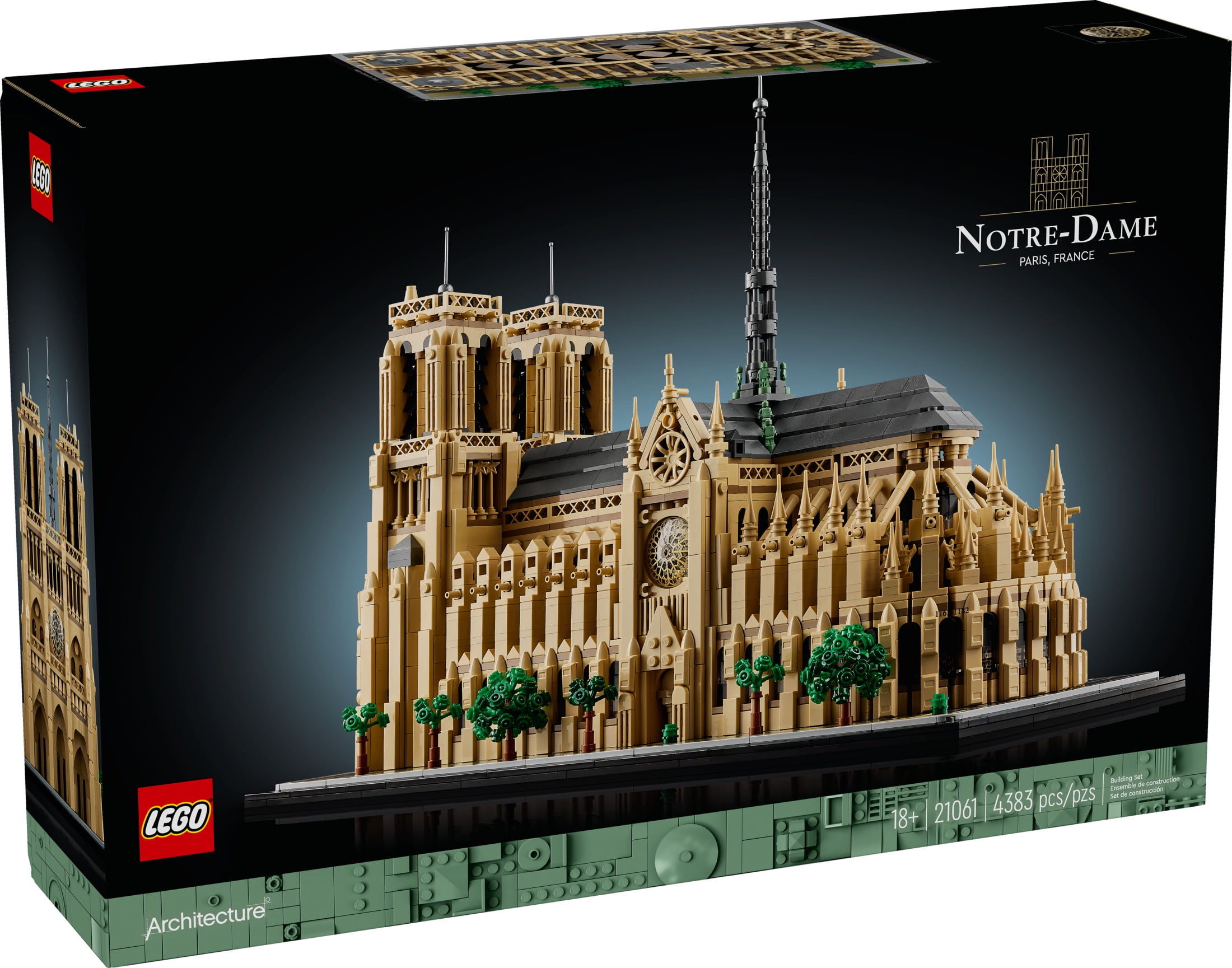 LEGO Architecture Notre-Dame de Paris Replica, Architectural Model Kit, Collectible Building Set for Adults, Build and Display France Souvenir, Paris Gift for Lovers of History, Travel and Art, 21061