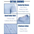 thumbnail image 5 of COOFANDY Mens Summer Henley Shirts Button Vacation Shirt Collarless Casual T-Shirts, 5 of 6