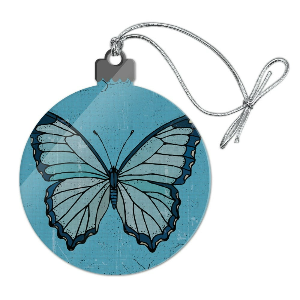 Butterfly Artsy Blue Acrylic Christmas Tree Holiday Ornament Walmart