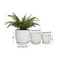 thumbnail image 4 of DecMode 8", 6", 5"H Indoor Outdoor White Porcelain Planter with Attached Saucer (3 Count), 4 of 10