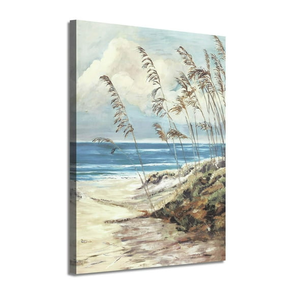 ARTISTIC PATH Abstract Wall Art Coastal Pictures: Blue Ocean Sand Seascape Painting Print on Canvas for Bedrooms (11" W x 16" H, Multi-Sized)