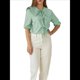 thumbnail image 2 of Tops con Lazo Delantero para Mujer, Top Babydoll con Peplum y Estampado de Leopardo Y2K, 3/4, Mangas Abullonadas, Bonitos Tops para Salir Verde L, 2 of 8