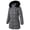 Darkgray, variant on Women's Long Winter Coats Thicken Fleece Lined Parka Down Puffer Jacket With Faux Fur Detachable Hood, Black L