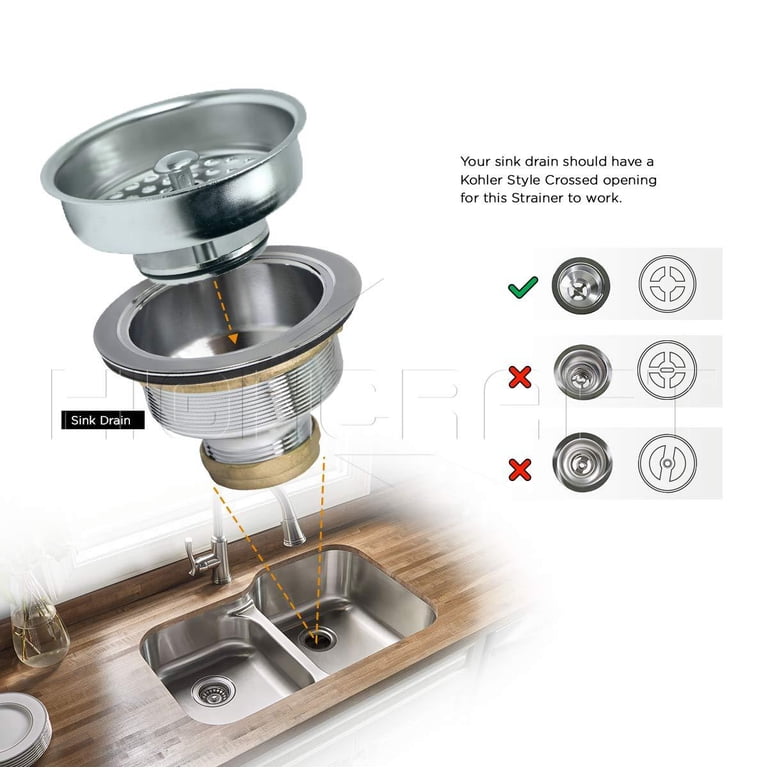 Stainless Steel Sink Strainer Basket Replacement, Kitchen Sink Filter Drain Stopper Insert 3 26 Outer Diameter Universal Fit Prevents Clogs Easy Clean