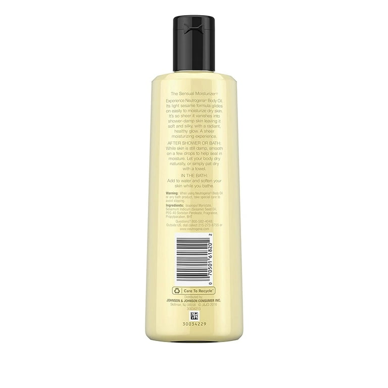 Neutrogena Body Oil Light Sesame Formula Original 8.5 oz Pack of 6