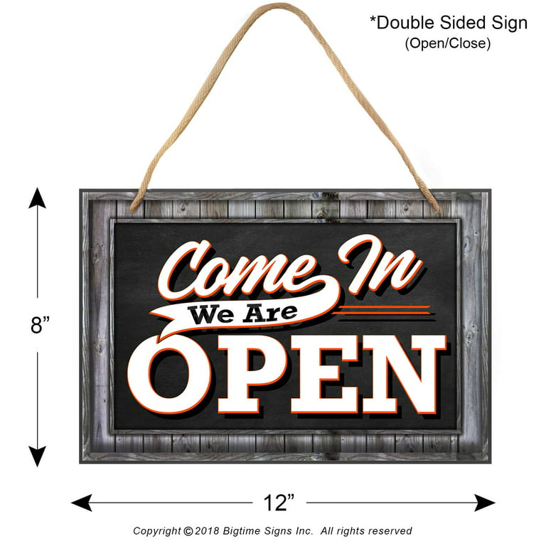 Timubike 11.8x7.9x0.2inch Open And Closed Business Sign Retro