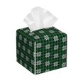 thumbnail image 1 of Fotbe Green Buffalo Plaid Merry Christmas Porta Pañuelos Decorativo de Cuero, Caja Cuadrada Moderna para Pañuelos Faciales, Organizador y Dispensador 5x5x5'', 1 of 7