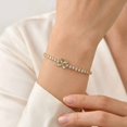 thumbnail image 6 of VNOX Gold Stainless Steel Clover Flower Tennis Bracelet for Women, Sparkling Crystal Gift Jewelry, 6 of 7