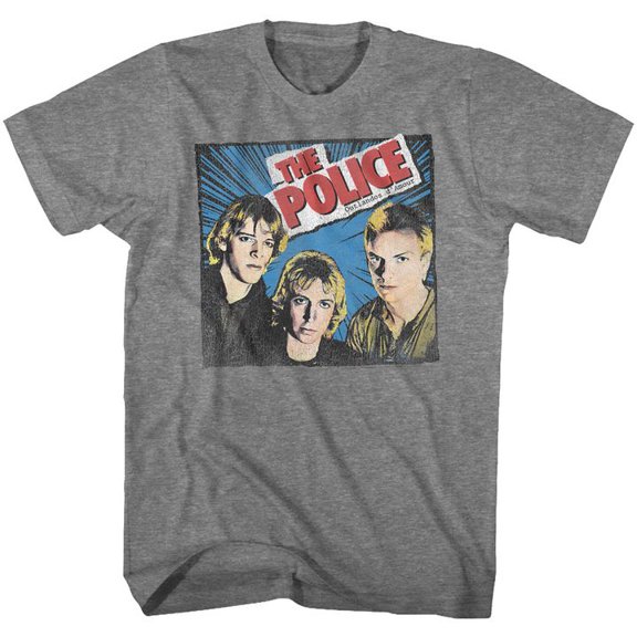 The Police Comic Ish Graphite Heather Adult T-Shirt 5Xl