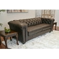 thumbnail image 5 of Roundhill Horton Faux Leather Chesterfield 3-Piece Living Room Set, Sofa Loveseat and Chair, Ridgeline Brownie, 5 of 16