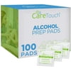 Care Touch Hand Sanitizing Wipes - 100 Individually Wrapped Alcohol Prep Pads with 70% Isopropyl - Sterile 2-Ply Antiseptic Swabs for First Aid, Cleaning, Travel and Everyday Use