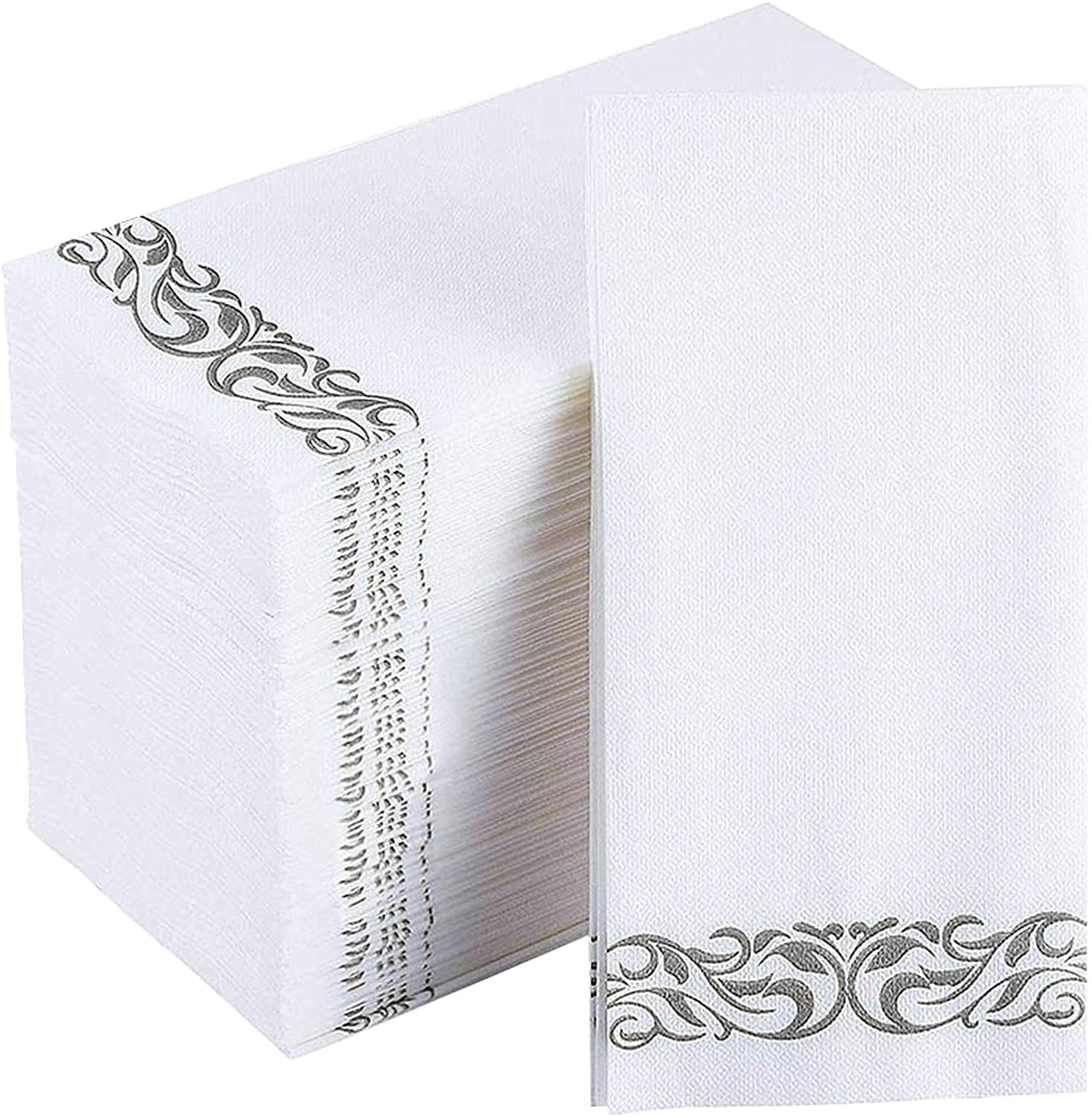 100 Disposable Hand Towels , Soft and Absorbent LineFeel Dinner Napkin